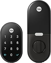 Google Nest x Yale Lock - Tamper Proof Smart Lock for Keyless Entry - Keypad Deadbolt Lock for Front Door - Works with Nest Secure Alarm System - Black Suede