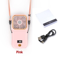 Kipas Portable Power Bank 3000MHA USB Mini Fan Upgrade Version Digital Display Neck Fan Destop Fan D