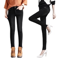 Women Jeans / Ladies Trouser [M402-2H] BK Black Skinny Jeans / Slim  Fit