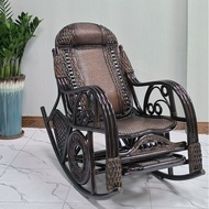 [READY STOCK]Natural Real Rattan Rocking Chair Recliner Adult Balcony Home Leisure for the Elderly Couch Rattan Rattan Chair Rocking Chair