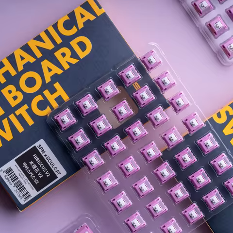 HMX Hibiscus V2 Switch 5pin Linear Thocky Sound Smooth Mechanical Keyboard Switch Axial stability Fi