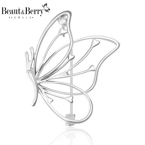 Beaut&Berry Classic Hollow Butterfly Brooches for Women Unisex Insect Pins Friends Party Gifts Banqu