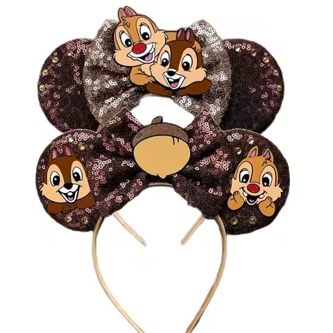 Mickey Mouse Ear Chip n Dale Headands Women Adult Cosplay Squirrel Hairband For Girls Park Travel Ph