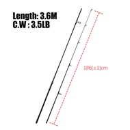 W.P.E Zuka Carp Fishing Carbon Rod Fishing Rod 3.5/4.0 LB 2 Section 3 Section 3.6 m3.9 m Fishing Rod