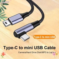 FACC-H USB-C to Mini 5-Pin Cord, Quick Charging MP3 MP4 Player USB Type C To Mini USB Cable, 90 Degr