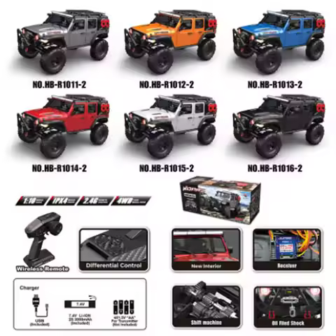 New 1/10 HB RTR R1011 Remote Control Vehicle 2.4G Full Proportional Rock Crawler LED Light 4WD Off-R