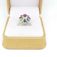 92.5% Pure Silver Ring Nine Gems
