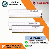 KINGBANK KJXS DDR4 3200MHZ 16GBx2/16GBx1 UDIMM CL16 XMP WITH HEATSINK - SILVER
