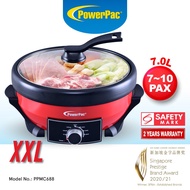 PowerPac Steamboat & Multi Cooker, Hot pot 7L with Non-stick inner pot (PPMC688)