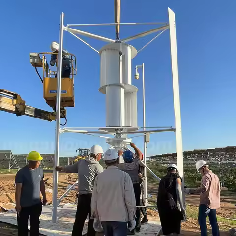 Clean New Energy Vertical Wind Turbine Windmill Generator Low Noise Speed Start 3Phase 12V-380V 15KW