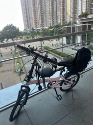 摺疊單車 摺車 20吋車轆  中國飛鴿 前置兒童座椅 禧瑪諾變速 前後碟剎 前叉減震 Pigeon Pink Folding Bicycle with Child Seat