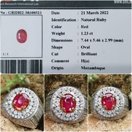 natural ruby corundum memo heated super red cincin perak mikroseting