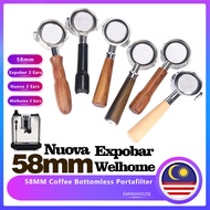 💯Espresso Coffee Machine Naked Portafilter Stainless Steel Wood Handle Bottomless For 58mm Expobar E