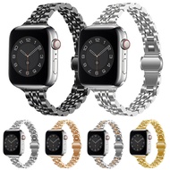 [HOT JUXXKWIHGWH 514] สายรัดสตรีสำหรับ Apple Watch 7 6 Se Band 40มม. 44มม. 41มม. 45มม. สร้อยข้อมือสแตนเลสสำหรับ IWatch Series 5 3 38มม. 42มม.