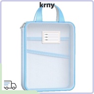 KRNY0MY Stationery Storage Bag, Mesh Zipper Closure Test Paper Bags,  3 Layers Pocket A4 Size Large 