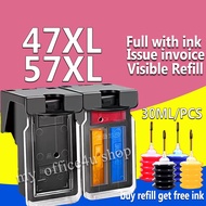 For Canon PG-47 BLACK CL-57 COLOR refillable ink Cartridge for Canon E410 E400 E460 E480 E470 E3170 E4270 PG47 CL57