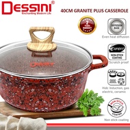 DESSINI ITALY 40CM Granite Plus Casserole Induction Non Stick Pot Bowl Wok Pan Cookware Tool with Co