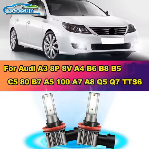 LED Fog Light 100W Canbus No Error Auto Fog Lamp Bulb 6000K For Audi A3 8P 8V A4 B6 B8 B5 C5 80 B7 A