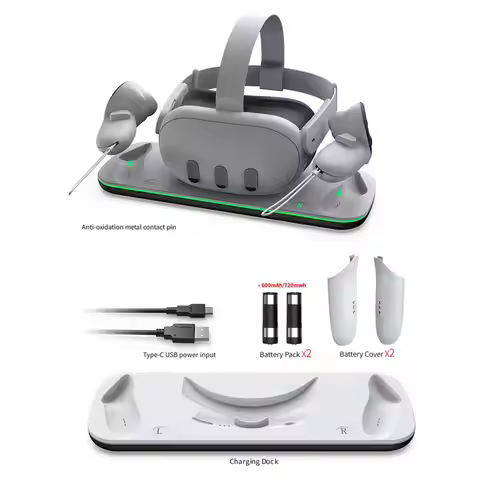 Charging Station For Meta 3 Charging Dock Display Stand For Oculus 3 VR Headset And Touch Controller