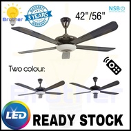 NSB X LED / M LED Ceiling Fan 56inch / 42inch with 3 colours Bright LED Brother Lighting