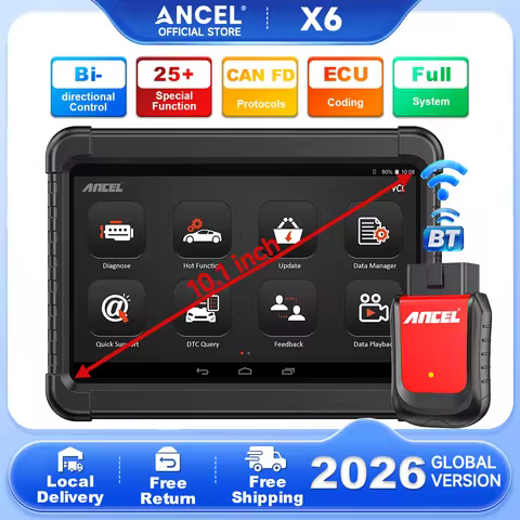 ANCEL X6 Bluetooth OBD2 Car Scanner All System Diagnostic IMMO ABS SRS Oil EPB BMS SAS TPMS DPF. Res