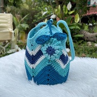 Blue Granny Square Bag,Crochet Bag, Women Bag