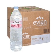 Carton of 12 bottles of Evian natural mineral water 1.5L (1.5L x 12)