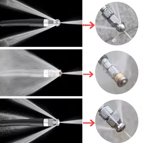 2M-35M Sewer Drainage Cleaning Hose Pipe Cleaning Kit Rotating Nozzle Kit 1/4 Button NPT Nose, For K