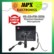 SHOW HS-03+PW-100A Headset Phantom Microphone