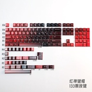 ปุ่มคีย์บอร์ดแบบสีแดง Zen Master PBT Heat Sublimation Customized Keycaps Imitation Ceramic Glossy Re