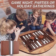 Backgammon Set 2 Players Classic Backgammon Sets For Board Game With Premium Leather Case Portable A