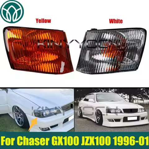 1Pair Yellow or White Front Turn Signal Light Corner Lamp For Toyota Chaser GX100 JZX100 1996-2001 I
