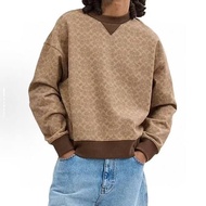 New!Coach秋冬新品情侶款氣質時尚Full logo印花休閒運動倒三角圓領衛衣