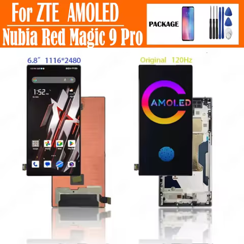 Original 6.8" Amoled For ZTE Nubia Red Magic 9 Pro LCD NX769J Display Touch Screen Panel For Red Mag
