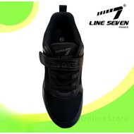Line7 1125 BK Black School Shoe PVC Mesh Junior/Kids Kasut Sekolah Hitam READY STOCKS LINE 7