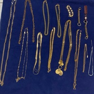 Liquidation of Japanese selection pass 2nd gold metal alloy necklace Streetwear retro hiphop Y2K war