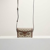 二手Gucci 1955橫版手機包/棕老花