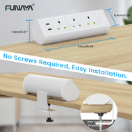 Table Power Clip Sockets UK/SG AC110V 220V 3200W 13A 3 Outlets 2 USB British Extension Cord Alloy Ba