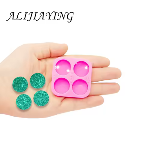 Shiny 0.75/1.5/1.7inch Circle Socket Craft DIY Stethascope Round Epoxy Molds for Silicone Mould DY04