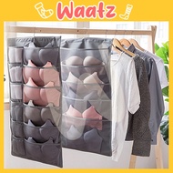 (STO26) Double-sided Hanging Storage Bag Bra Socks Underwear Oxford Cloth Wall Hanging Storage Bag