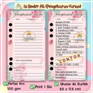 Pengeluaran Harian | 15 - 30 Lembar Kertas Binder A6
