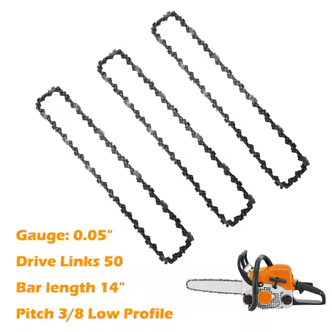 1/2/3pcs 14 Inch Chainsaw Chain .050" Gauge 3/8" LP Pitch 50 Drive Links for STHIL MS180 MS181 MS193