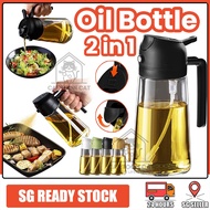 【SG STOCK】Oil Spray Bottle 2 In 1 Oil Bottle Kitchen Cooking Vegetable oil Olive Oil Dispenser Spray