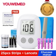 Blood sugar test kit original With 25Pcs Test Strips and 25Pcs Needles Lancets glucometer complete set diabetes test kit