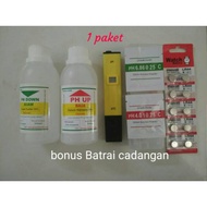 PH meter and pH up and pH down solution package 250 ML