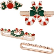 4PCS Rose Gold Candy Cane Watch Band Charms Christmas Holiday Decorative Wrist Strap Accessories Fit