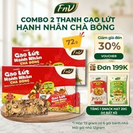 Combo of 2 boxes of almond brown rice bars FNV low-calorie sugar-free snacks 1 box x 72g