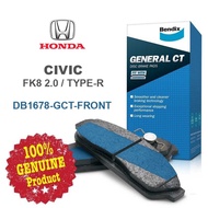 Original Bendix [DB1678GCT] Front Brake Pad - Honda Civic FK8 2.0 Type R Front Brake Pad
