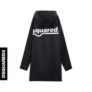 DSQUARED2 Men's Hooded Windbreaker Jacket - Mid-Length Loose Casual Logo Design