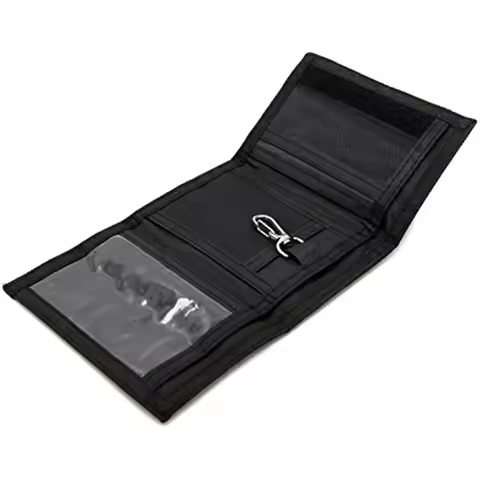 Camouflage Wallets Slim Wallet Trifold Sports Outdoor Canvas with Zipper Travel Coin Purse Cards Hol